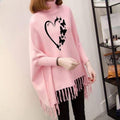 Women's Fleece Printed Poncho