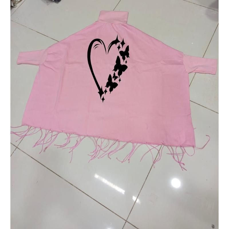 Women's Fleece Printed Poncho