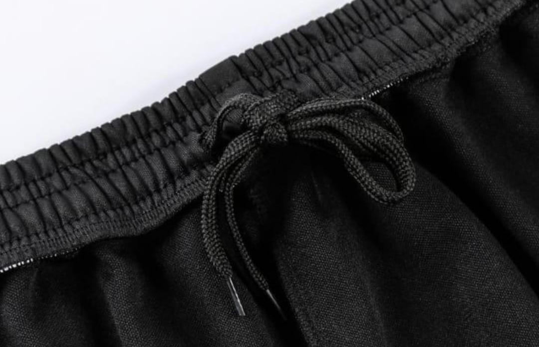 Men Black Cotton Track Suit with Orange Stripes