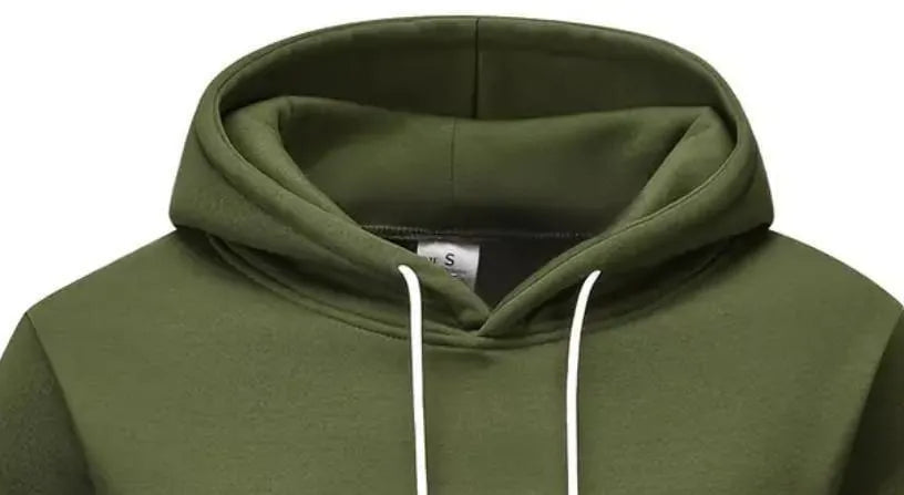 Men Color Block Fleece Hoodie Green Black White