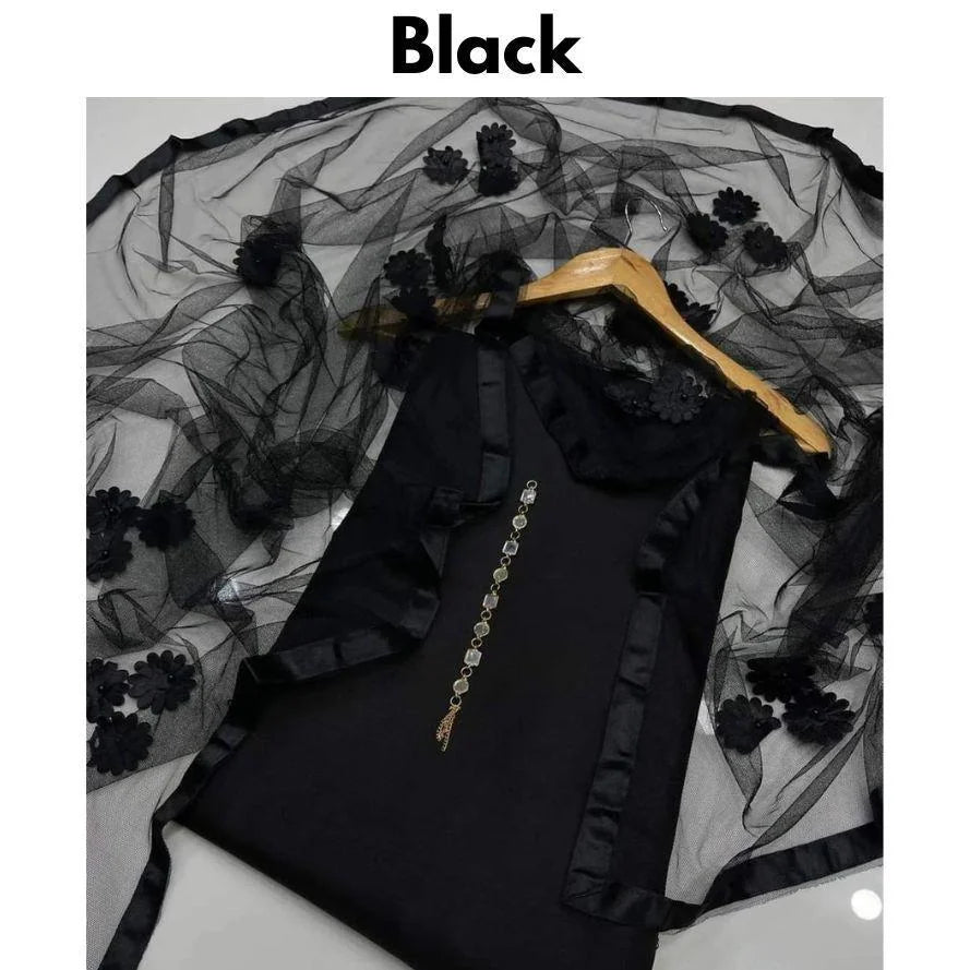 Black Katan Silk Women's 3-Piece Suit Set