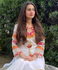White Embroidered 3-Piece Suit for Women