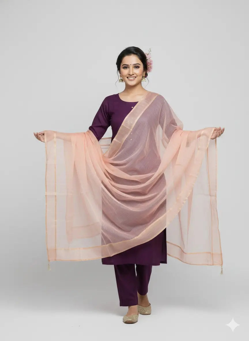 3 Pcs Women's Unstitched Plain Suit