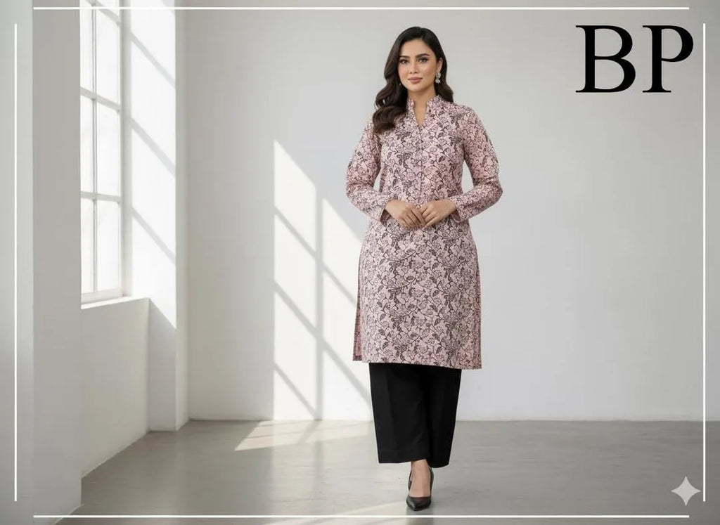 Block Printed Katan Silk 2-Piece Suit for Women