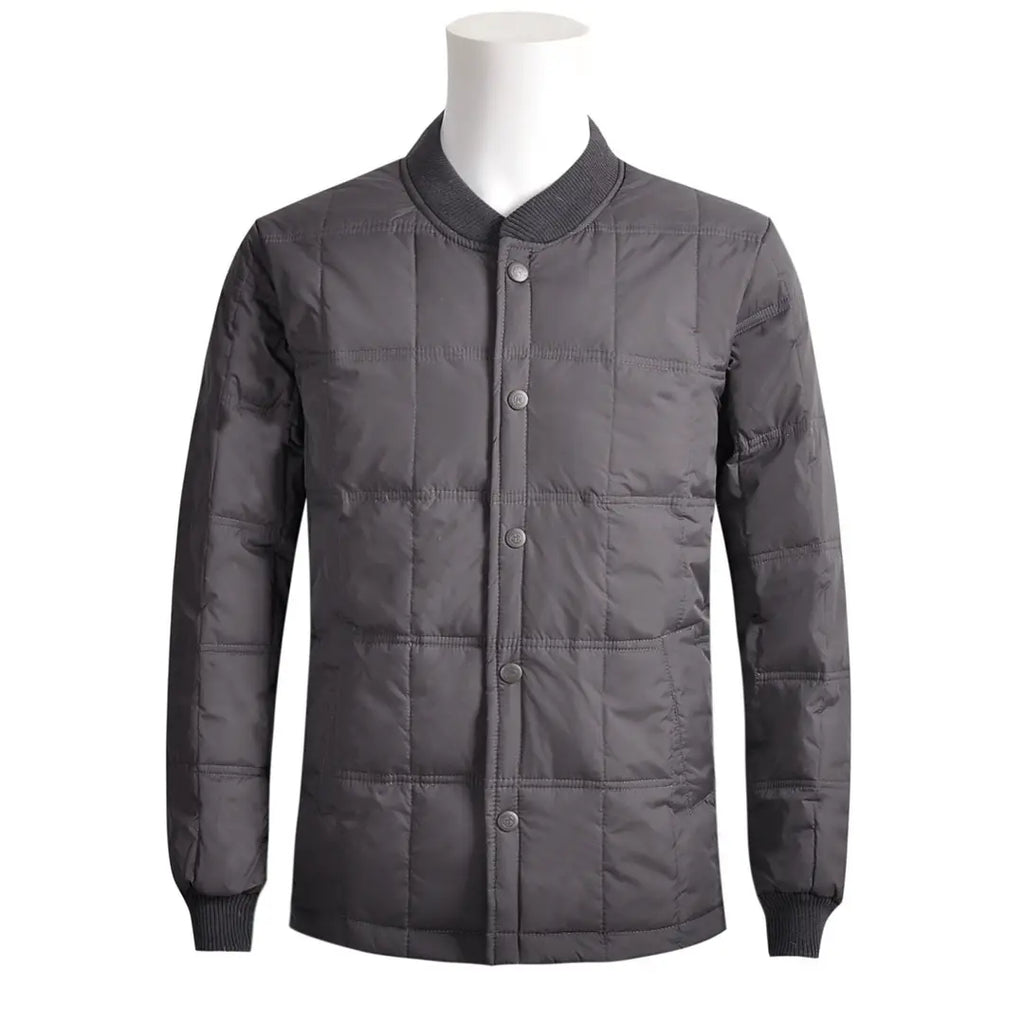 Men's Navy Quilted Down Jacket Premium Warm Outerwear