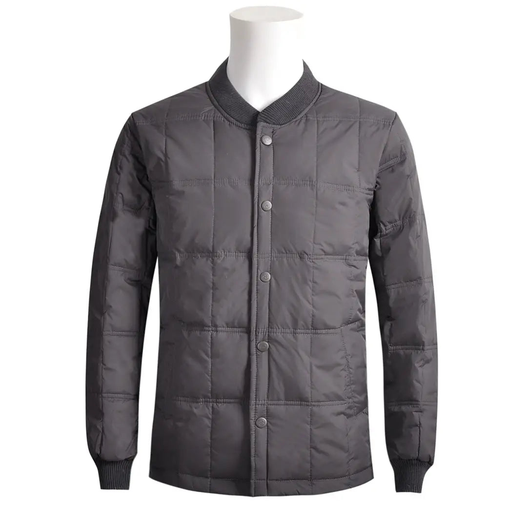 Men's Navy Quilted Down Jacket Premium Warm Outerwear