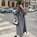 Women's Gray Woolen Coat Loose Mid-Length Winter Stylish
