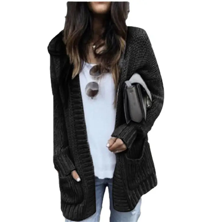 Women's Long Sleeve Knit Cardigan Sweater Pink Gray Casual Daily Wear