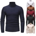 Men Turtleneck Sweater Cable Knit Premium Multi Color