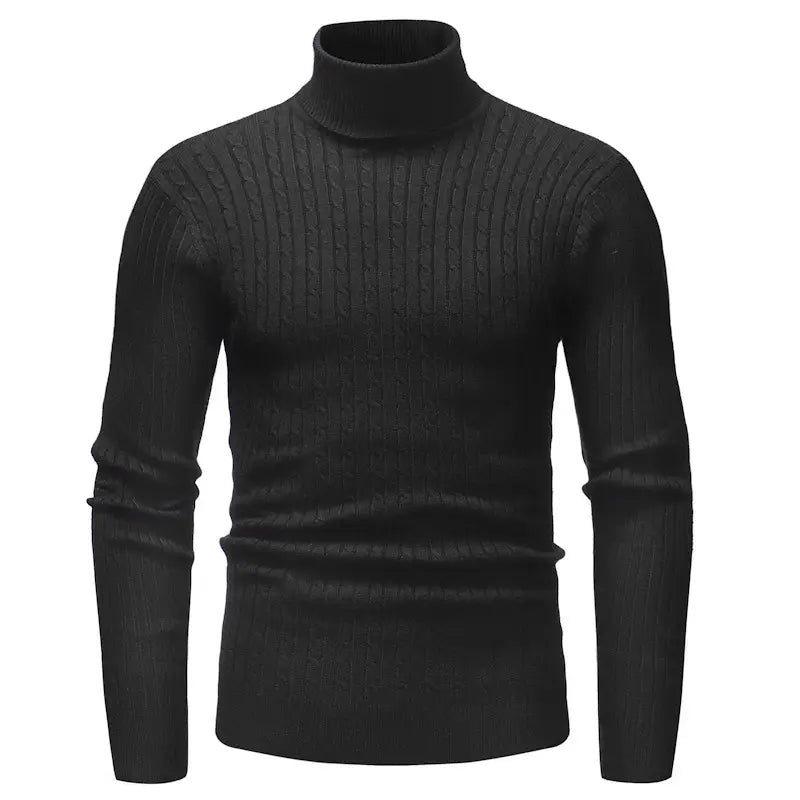 Men Turtleneck Sweater Cable Knit Premium Multi Color