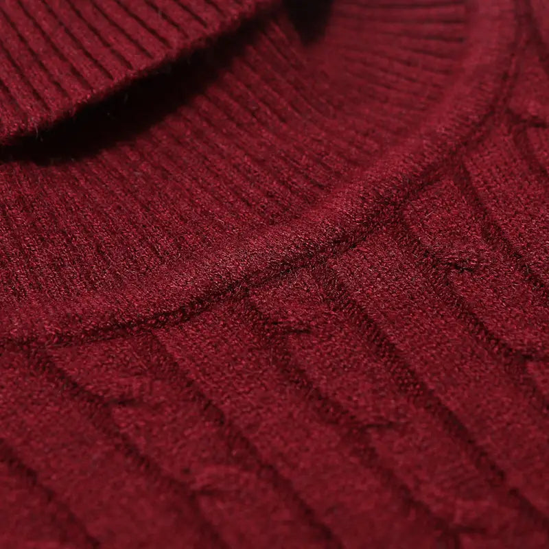Men Turtleneck Sweater Cable Knit Premium Multi Color