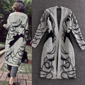 Women Flocking V-Neck Long Sweater Autumn Loose Plus Size