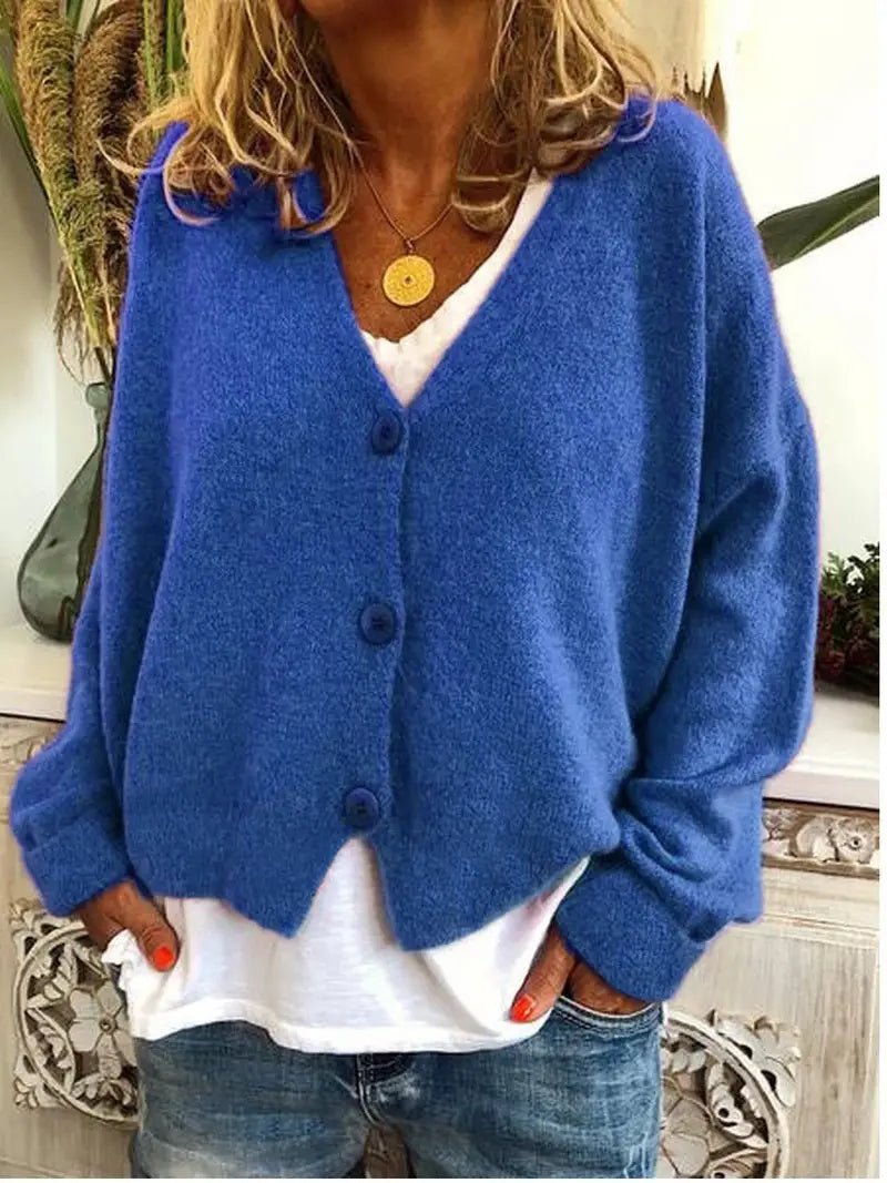 Women Knit Cardigan Loose Autumn Winter Casual Sweater