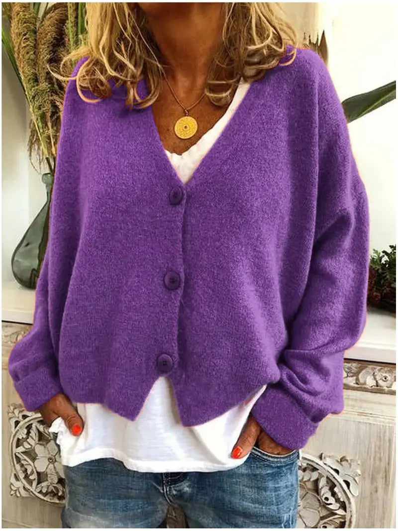 Women Knit Cardigan Loose Autumn Winter Casual Sweater