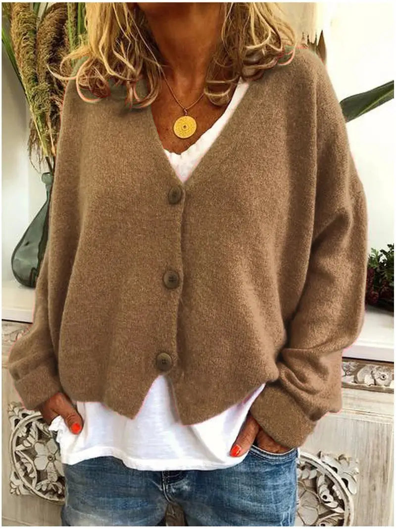 Women Knit Cardigan Loose Autumn Winter Casual Sweater