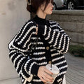 Chanel Style Striped Knit Cardigan Women Autumn
