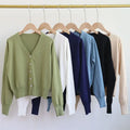 Women V-Neck Knit Cardigan Autumn Multi Color