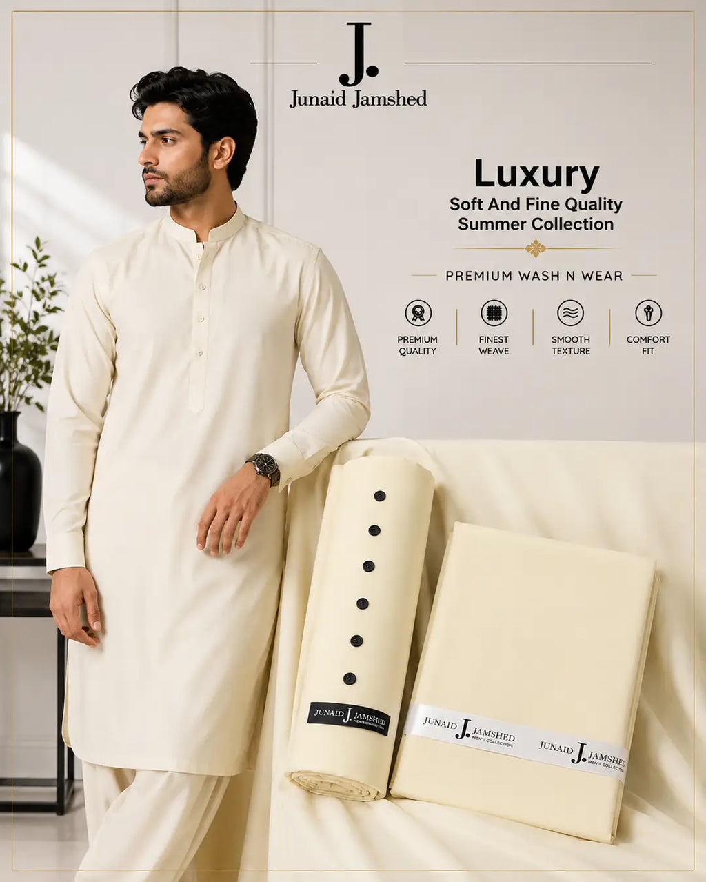 Men’s Unstitched Wash And Wear Plain Suit