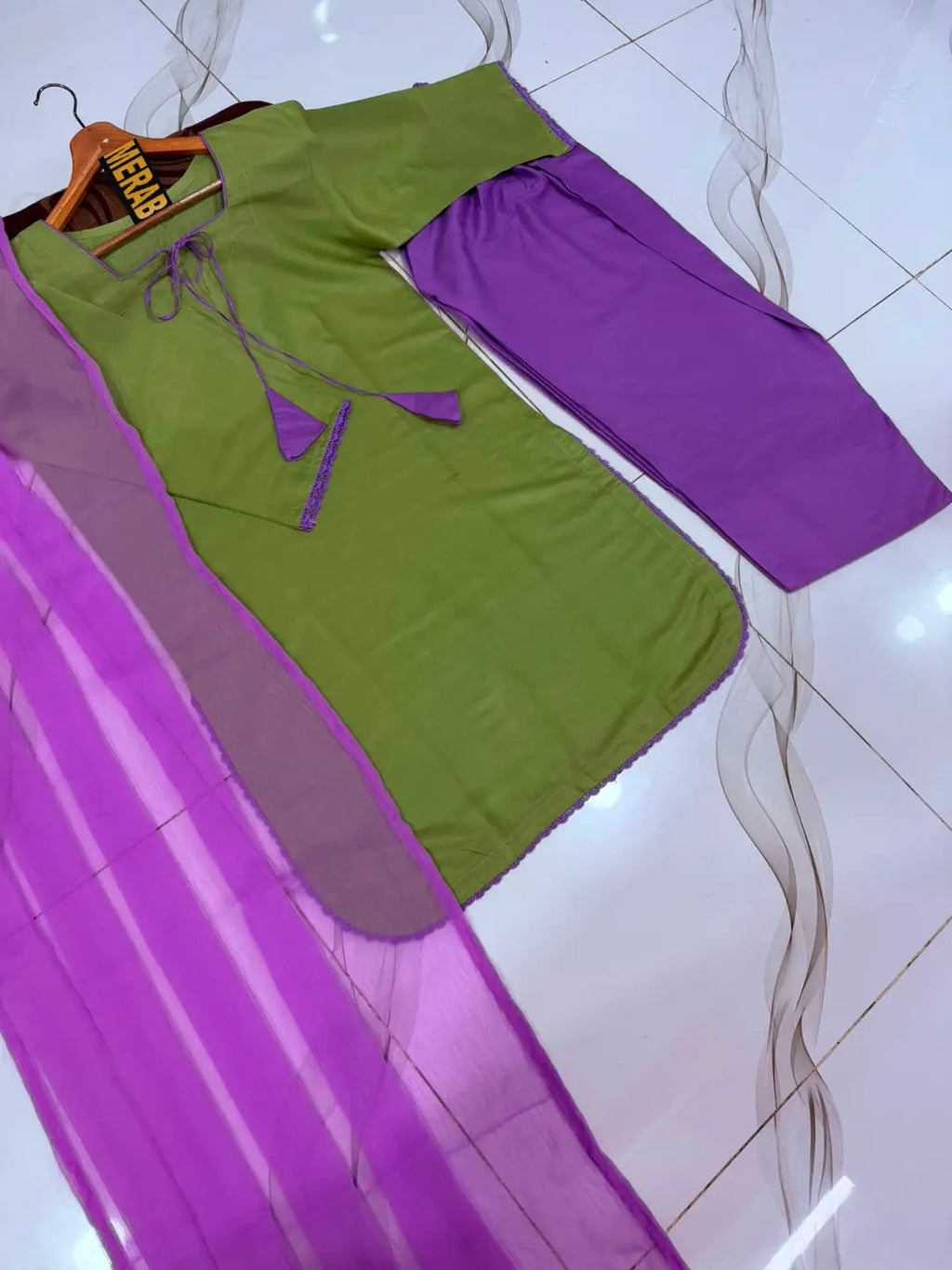 3 Pcs Women's Stitched Cotton Plain Suit