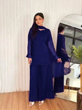 3 Pcs Women's Stitched Chiffon Plain Suit