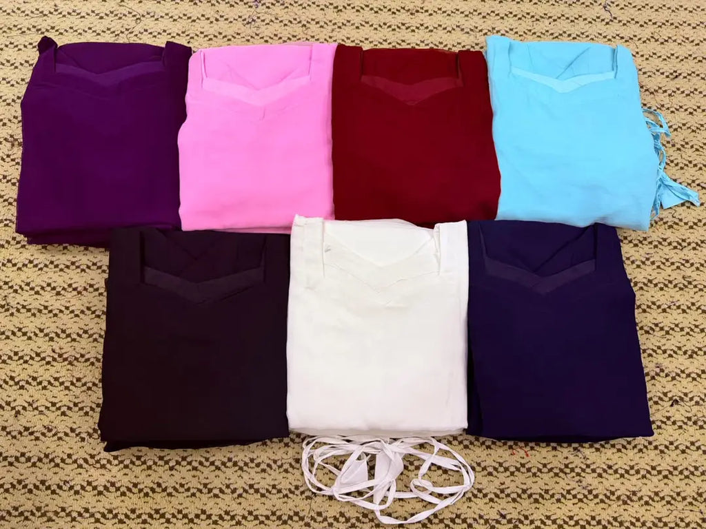 3 Pcs Women's Stitched Chiffon Plain Suit