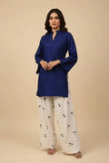 2 Pcs Women's Stitched Cotton Plain Shirt And Trouser