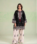 2 Pcs Women's Stitched Cotton Embroidered Shirt And Trouser