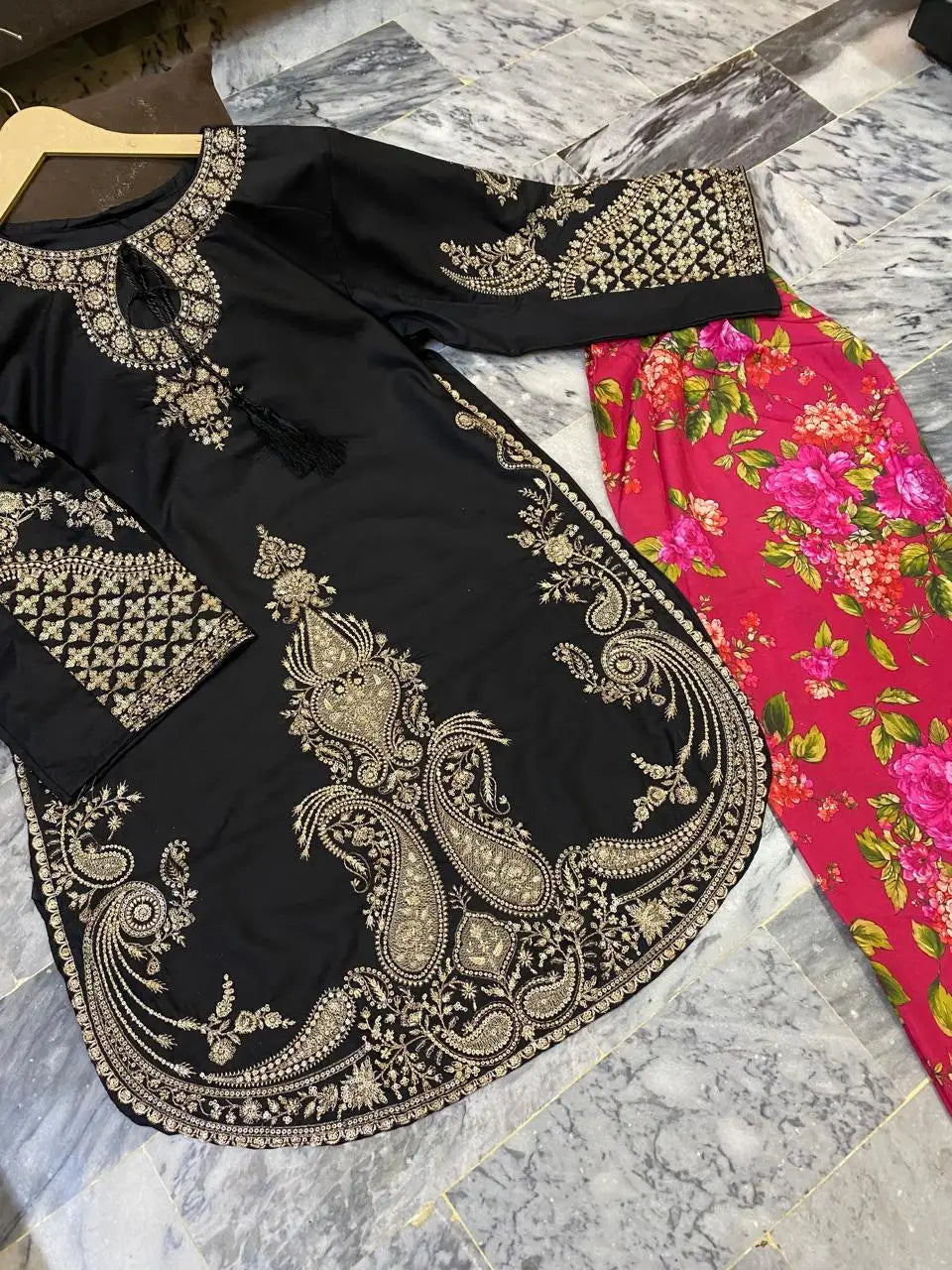 2 Pcs Women's Stitched Cotton Printed Shirt And Trouser