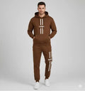 Men Brown NASA Fleece Hoodie Track Suit Set