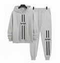 2 Pcs Men's Polyester Printed Hoodie Track Suit