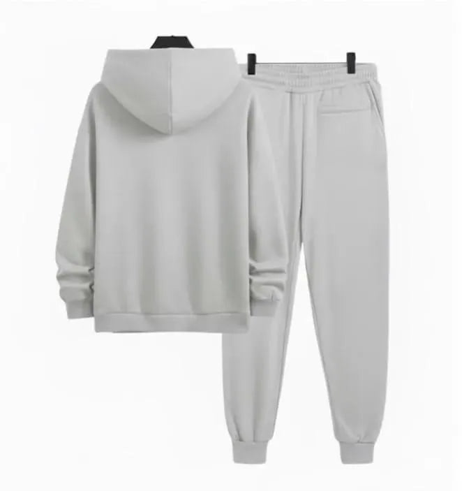 2 Pcs Men's Polyester Printed Hoodie Track Suit