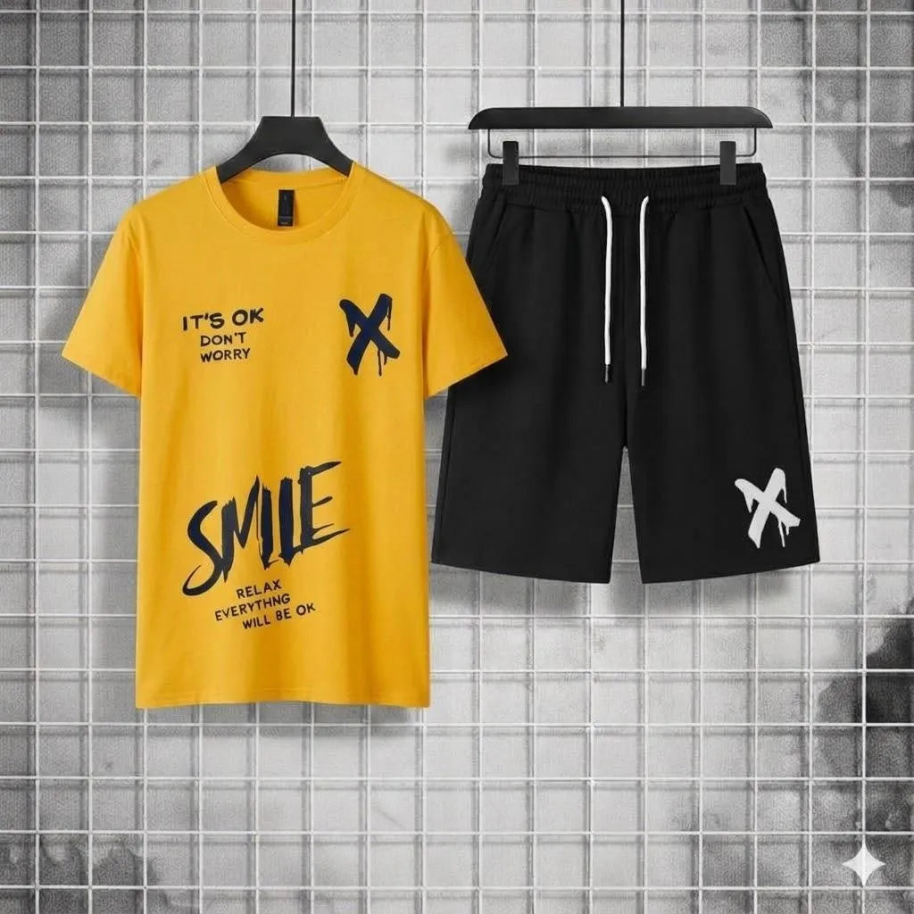 Men Printed Track Suit Yellow Black XL to XXL