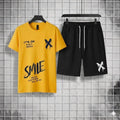 Men Printed Track Suit Yellow Black XL to XXL
