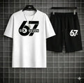 Men Printed 2-Piece Track Suit White Black