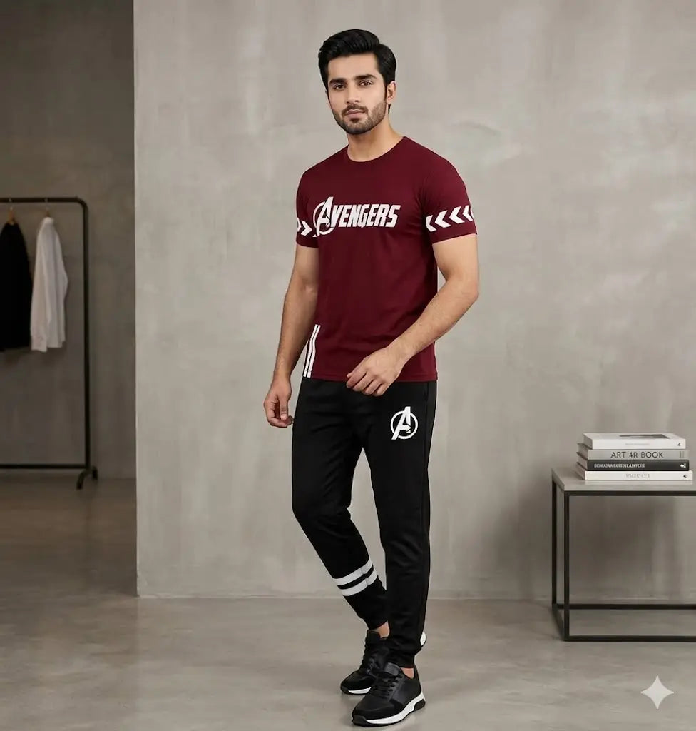 2 Pcs Men's Dri Fit Printed Track Suit