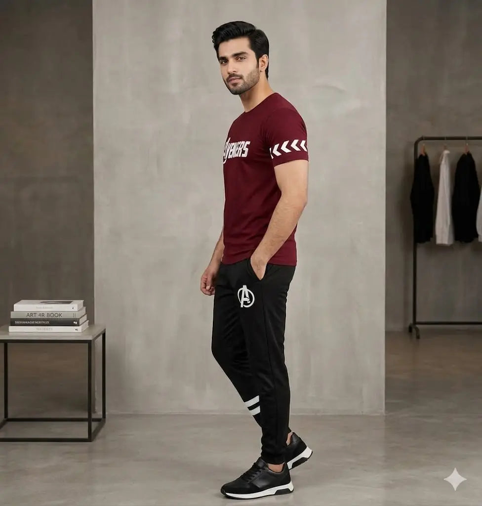 2 Pcs Men's Dri Fit Printed Track Suit
