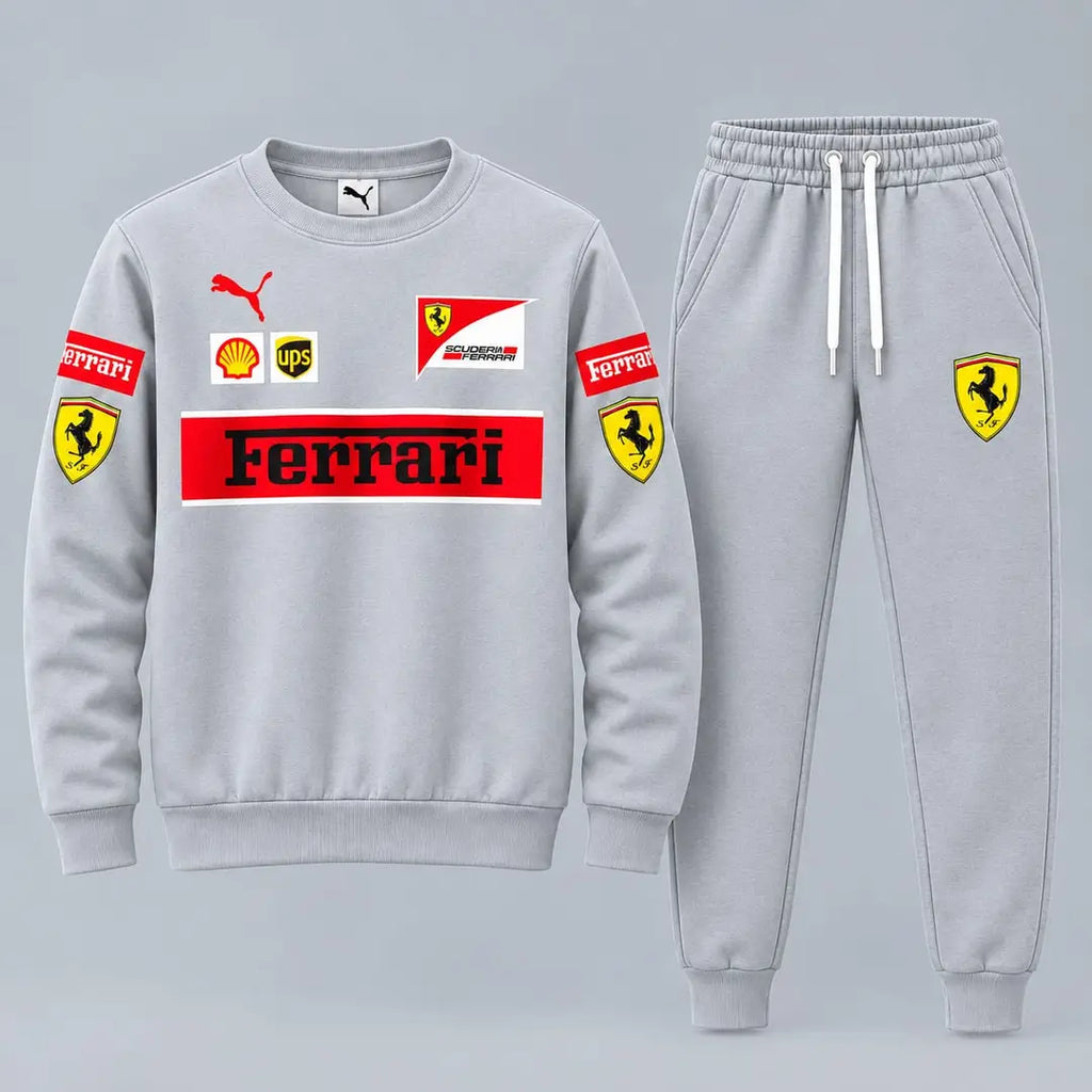 2 Pcs Men's Fleece Printed Sweatshirt Track Suit