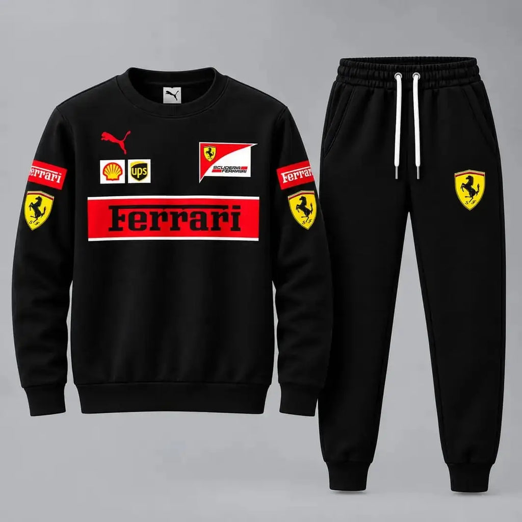 2 Pcs Men's Fleece Printed Sweatshirt Track Suit