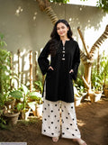 2 Pcs Women's Stitched Cotton Plain Shirt And Trouser