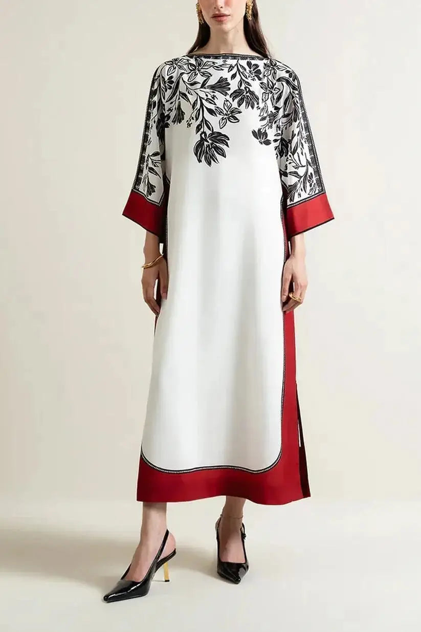 2 Pcs Women's Stitched Lawn Printed Shirt And Trouser