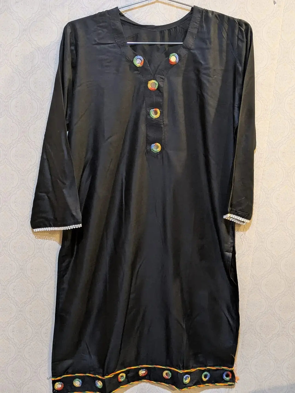 2 Pcs Women's Stitched Linen Plain Shirt And Trouser