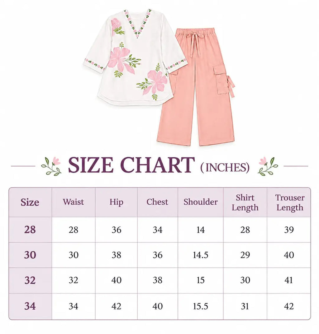 2 Pcs Women's Stitched Grip Printed Shirt And Trouser