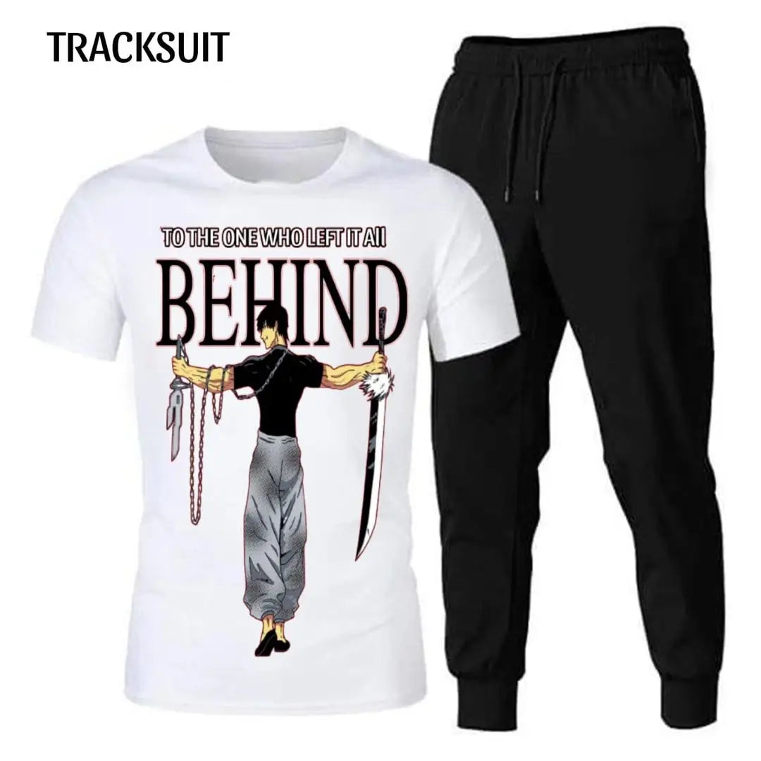 2 Pcs Men's Jersey Printed Track Suit