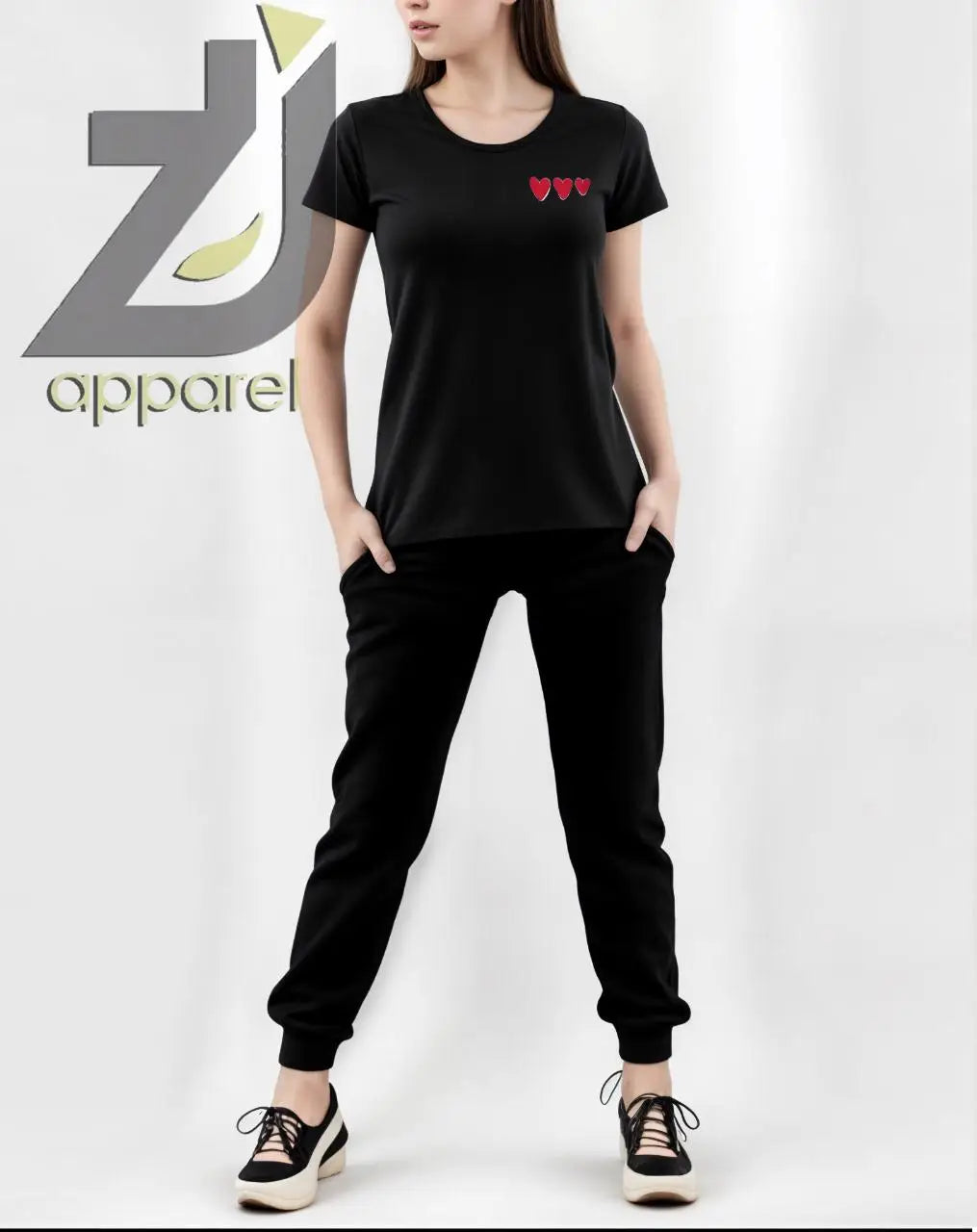 2 Pcs Women's Stitched Cotton Printed Tracksuit