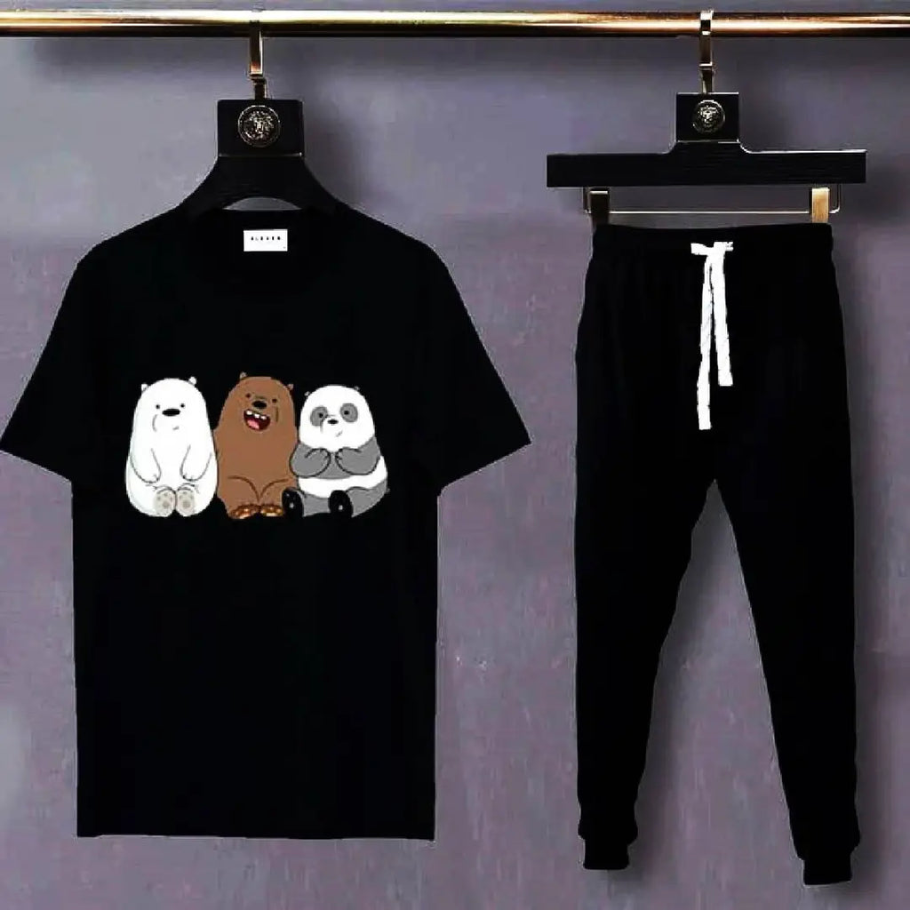 2 Pcs Women's Stitched Cotton Printed Tracksuit