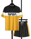 2 Pcs Polyester Printed T-Shirt & Shorts Tracksuit