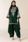 Green Embroidered Peshawari Kurta Set with Peshawari Pajama