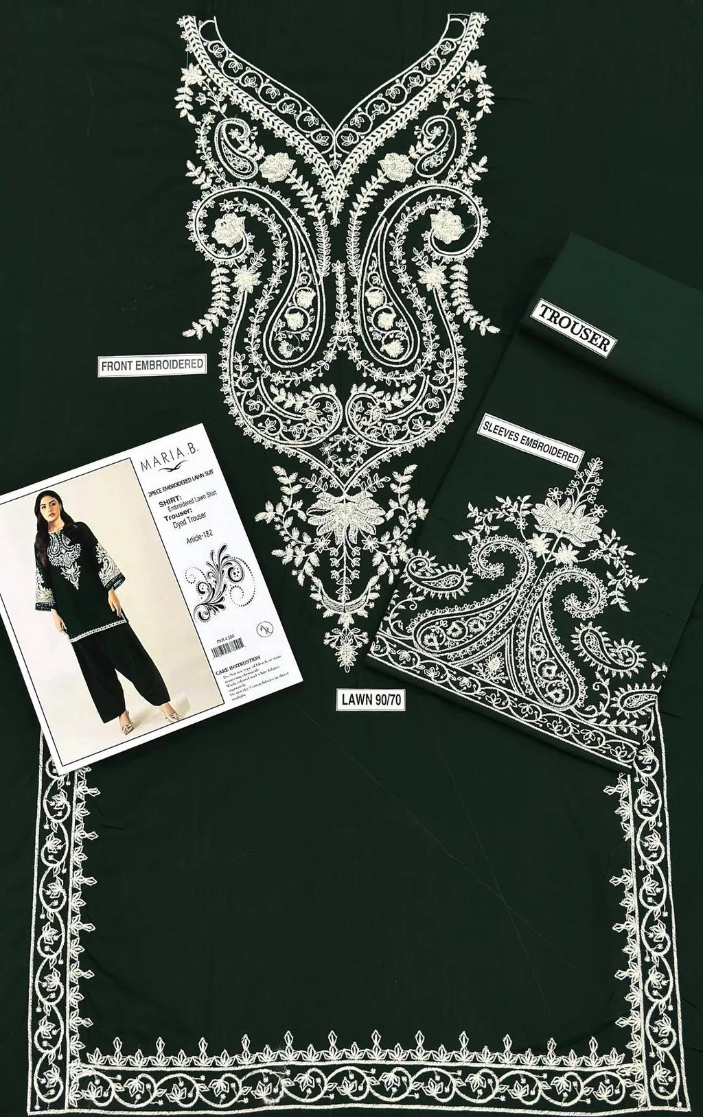 Green Embroidered Peshawari Kurta Set with Peshawari Pajama