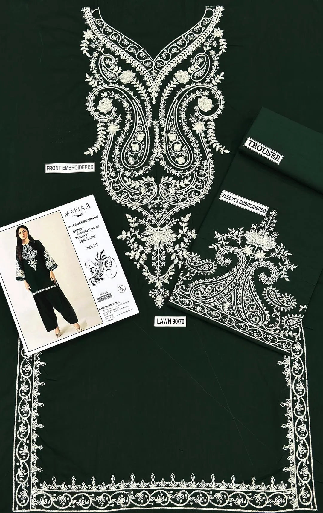 Green Embroidered Peshawari Kurta Set with Peshawari Pajama